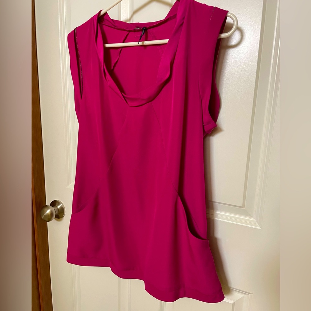 Guess boat neck top in bright pink